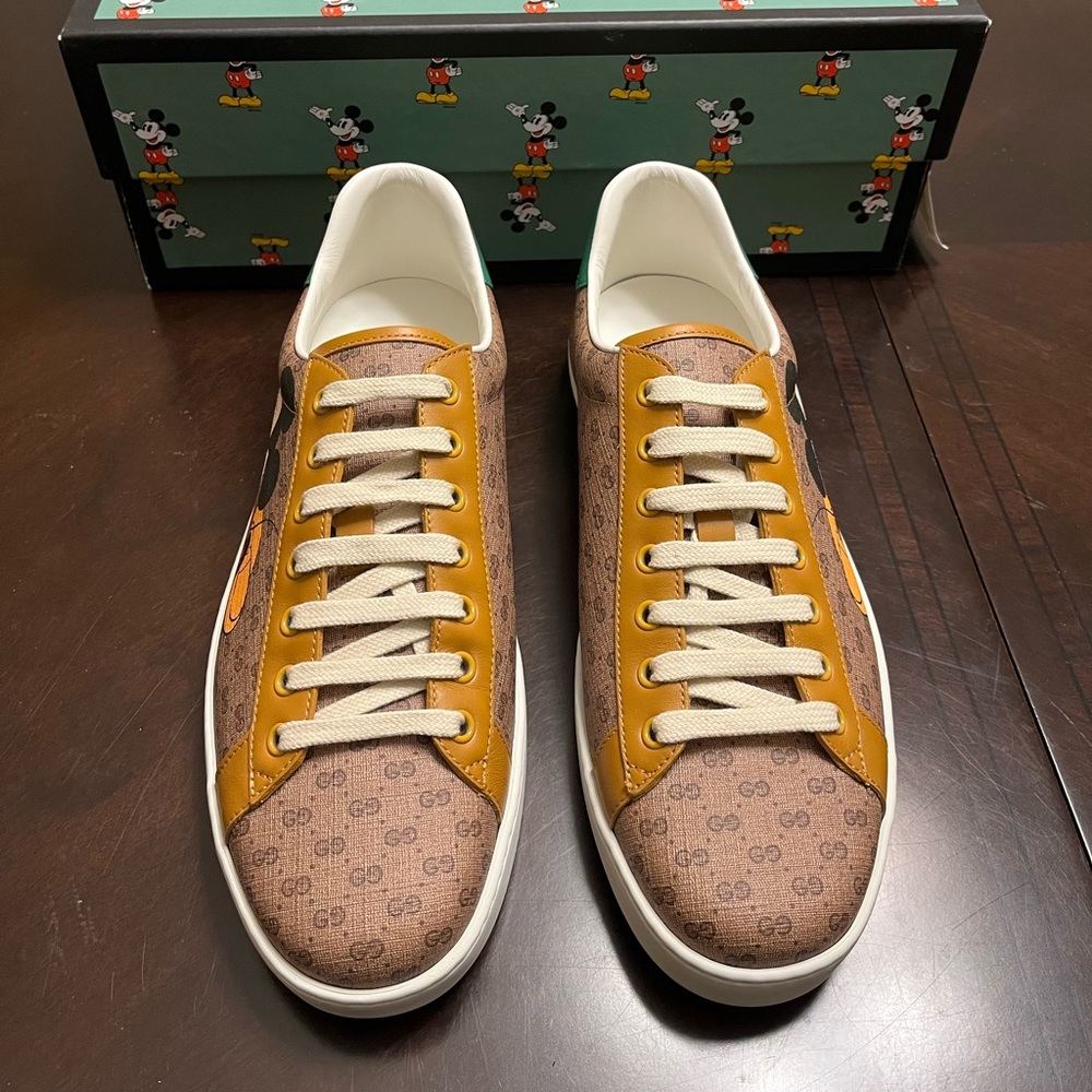 New Gucci Ace x Disney Mickey Mouse GG  Logo Sneaker Shoes Size UK 9.5 / US 10 - Picture 7 of 16